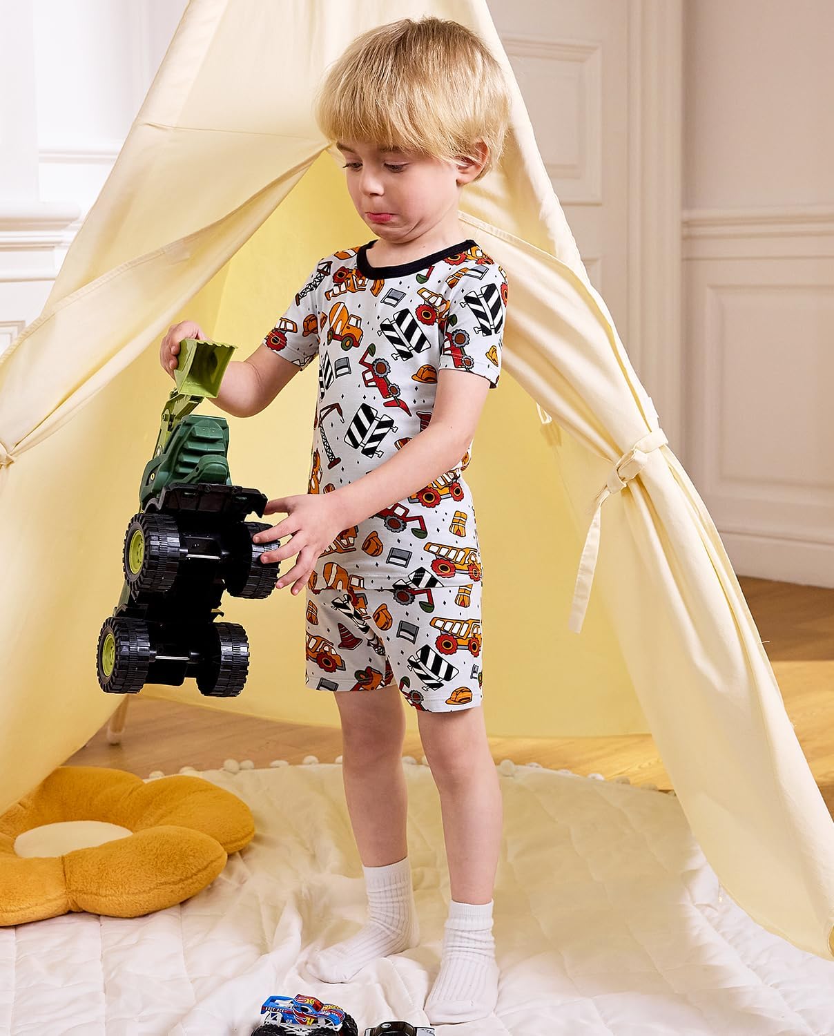 Bamboo Viscose Toddler Animal Pajamas Boys Girls Kids Cool Short Summer 12M-8Y Snug fit Pjs Set 2pcs