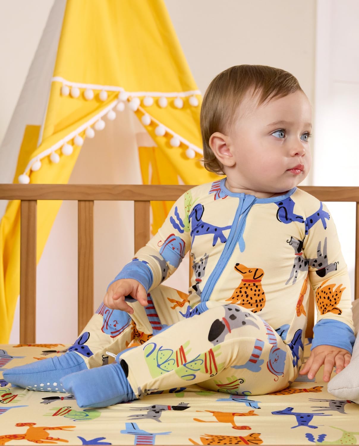 Bamboo Viscose Baby Convertible Footie Pajama, Zipper Pajamas for Baby Boys & Girls, Sleep & Play Footed Pjs