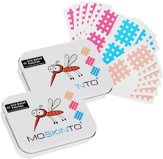 Moskinto The Original Mosquito Itch Relief Patches for Kids & Adults, Bug Bite Patches Soothe Swelling & Itching, Anti Itch Bug Bite Relief, Suction Tool Alternative, Family Pack, 42 Count, Pack of 2