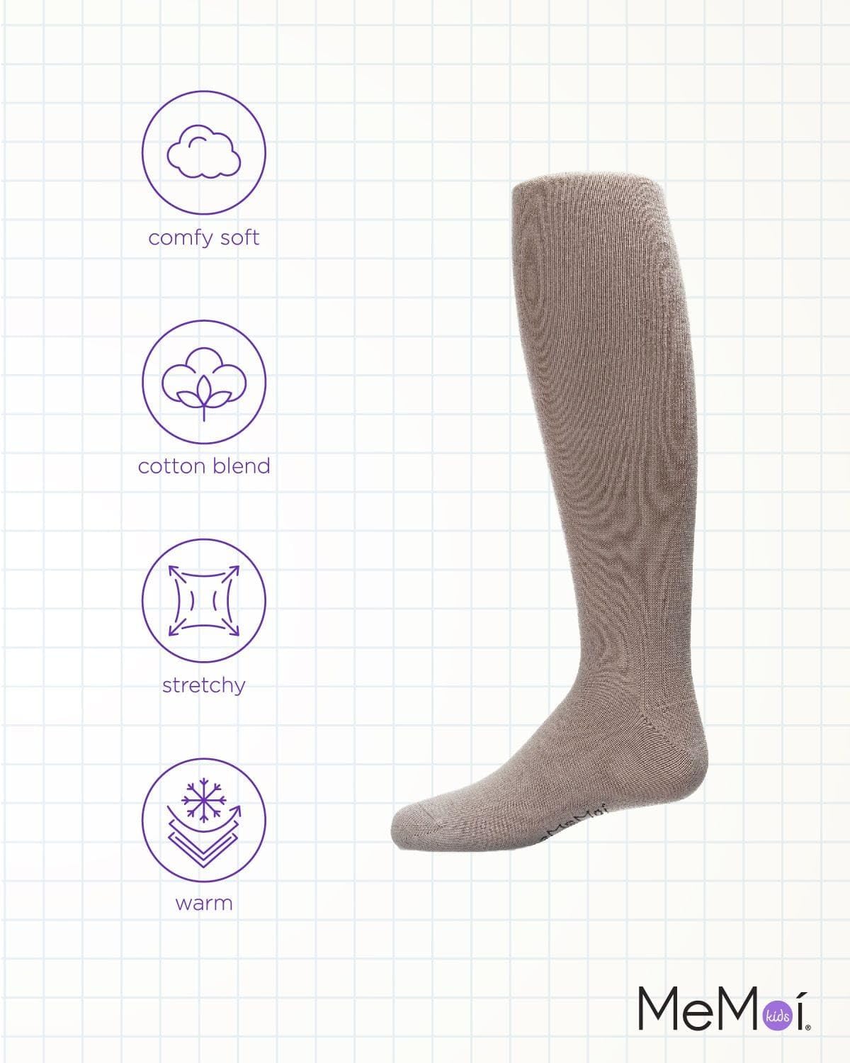 MeMoi Soft Pima Cotton Tights for Girls, Soft and Lightweight Opaque Tights for girls - Sizes 8 to 16