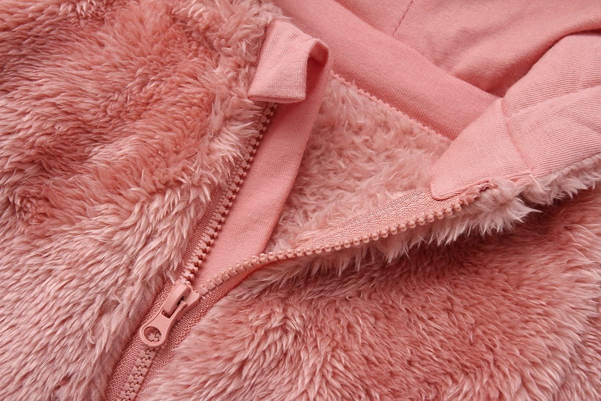 Newborn Baby Snowsuit Fleece Lined Onesie Outfits Warm Hooded Romper for Infant