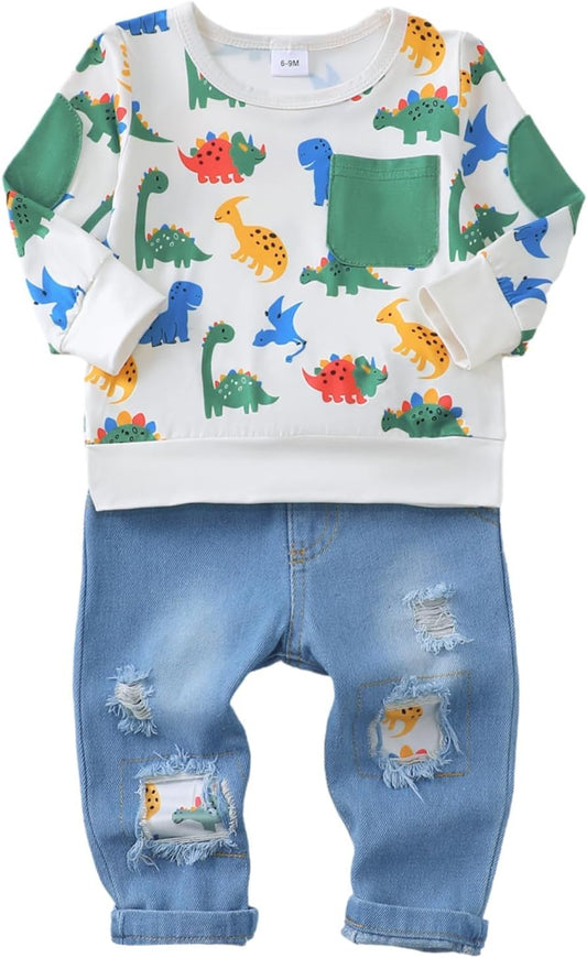 Toddler Baby Boy Outfits Fall Winter Clothes Color Block Long Sleeve Sweatshirt Tops + Jogger Pants Set 2PCS