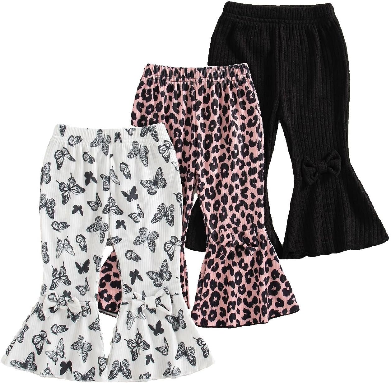 Mioglrie Baby Girls Pants Toddler 3 6 9 12 18 24 Months Leggings Newborn Girls Flared Leggings Infant Bell Bottom Pants