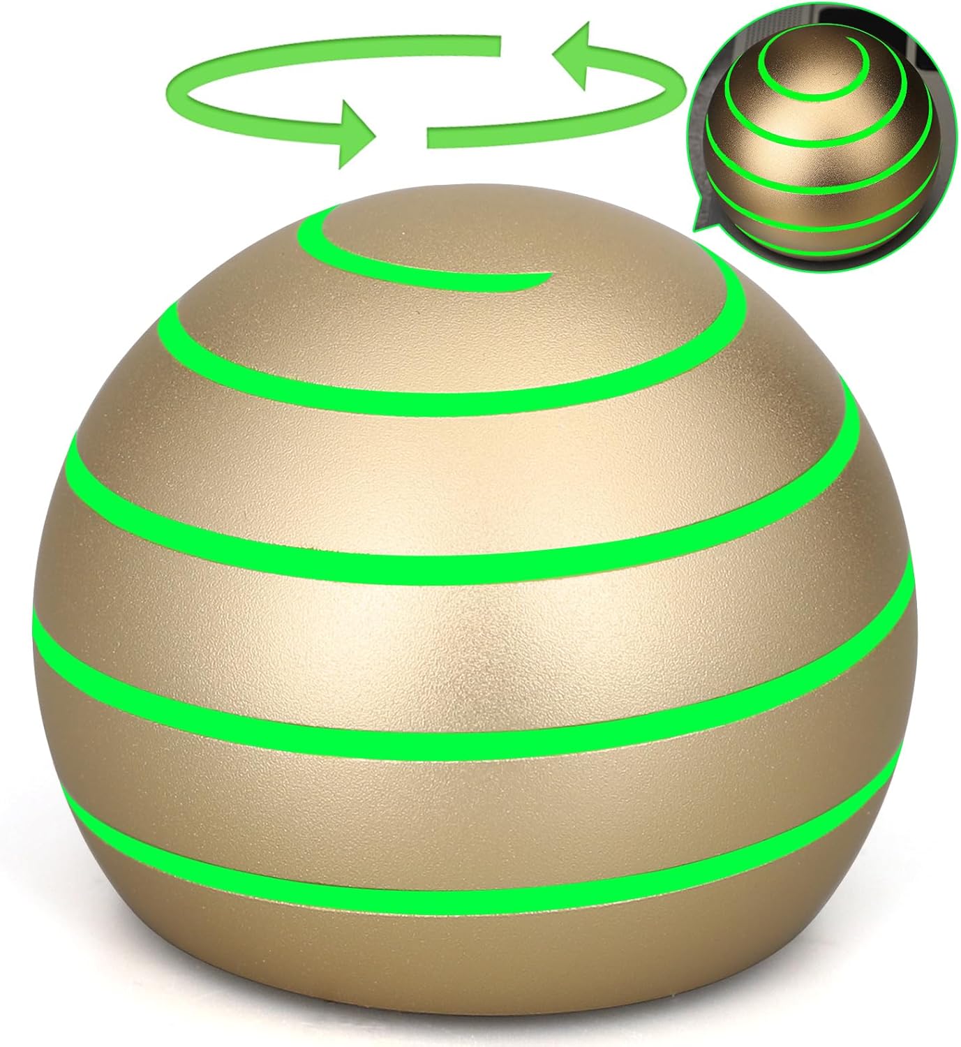 Luminous Desk Spinning Toys for Kids Adults, Metal Kinetic Stress Ball, Optical Illusion Fidget Spinner, Glow in The Dark Fingertip for Office Classroom, Stress Relief Anti Anxiety Birthday Gifts