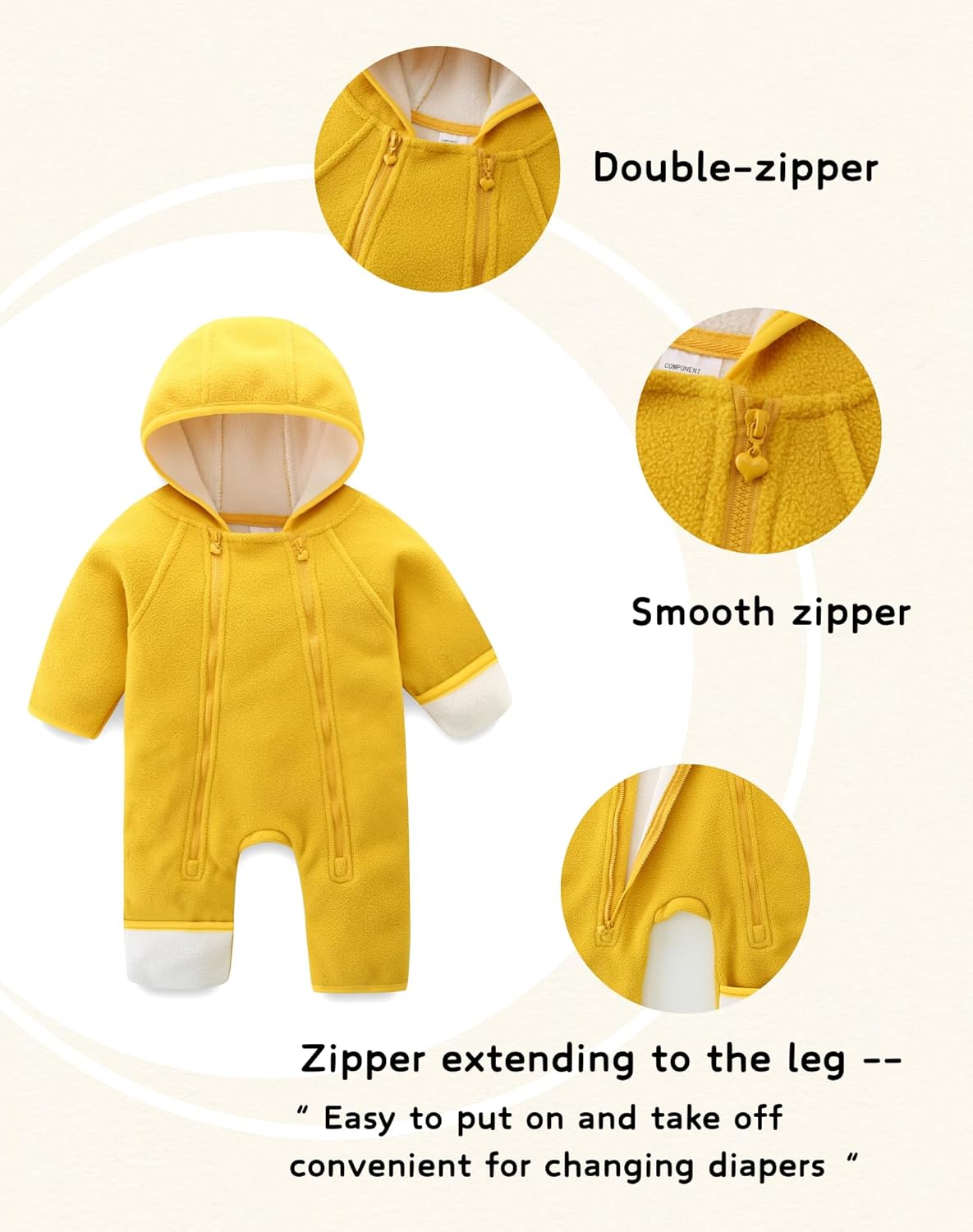 Newborn Baby Fleece Jumpsuit Girls Boys Winter Hooded Coverall Romper Cute Baby Snowsuit Clothes