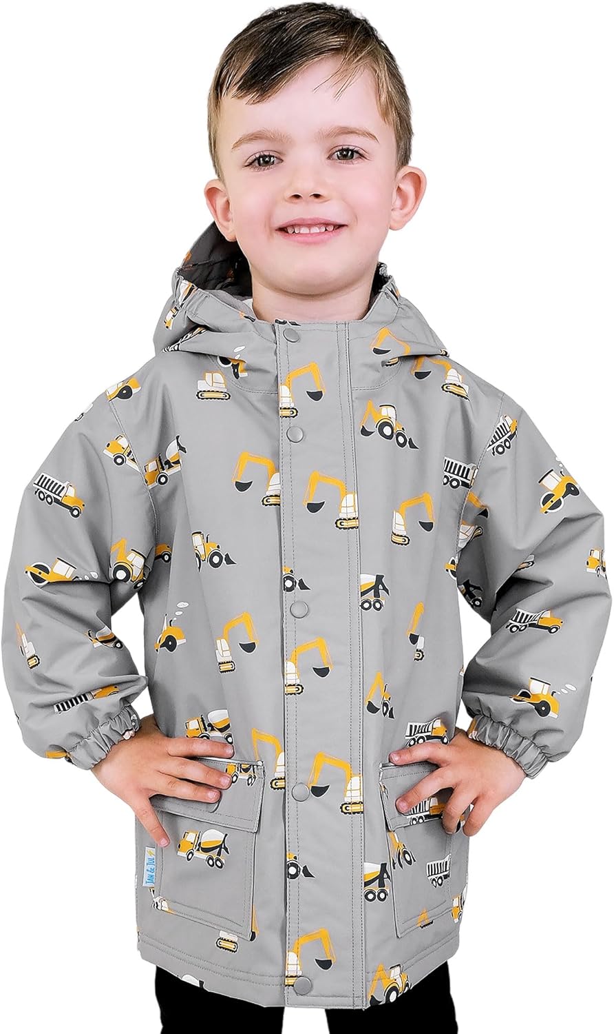JAN & JUL Waterproof Fleece Lined Rain Jacket, Raincoat for Kids