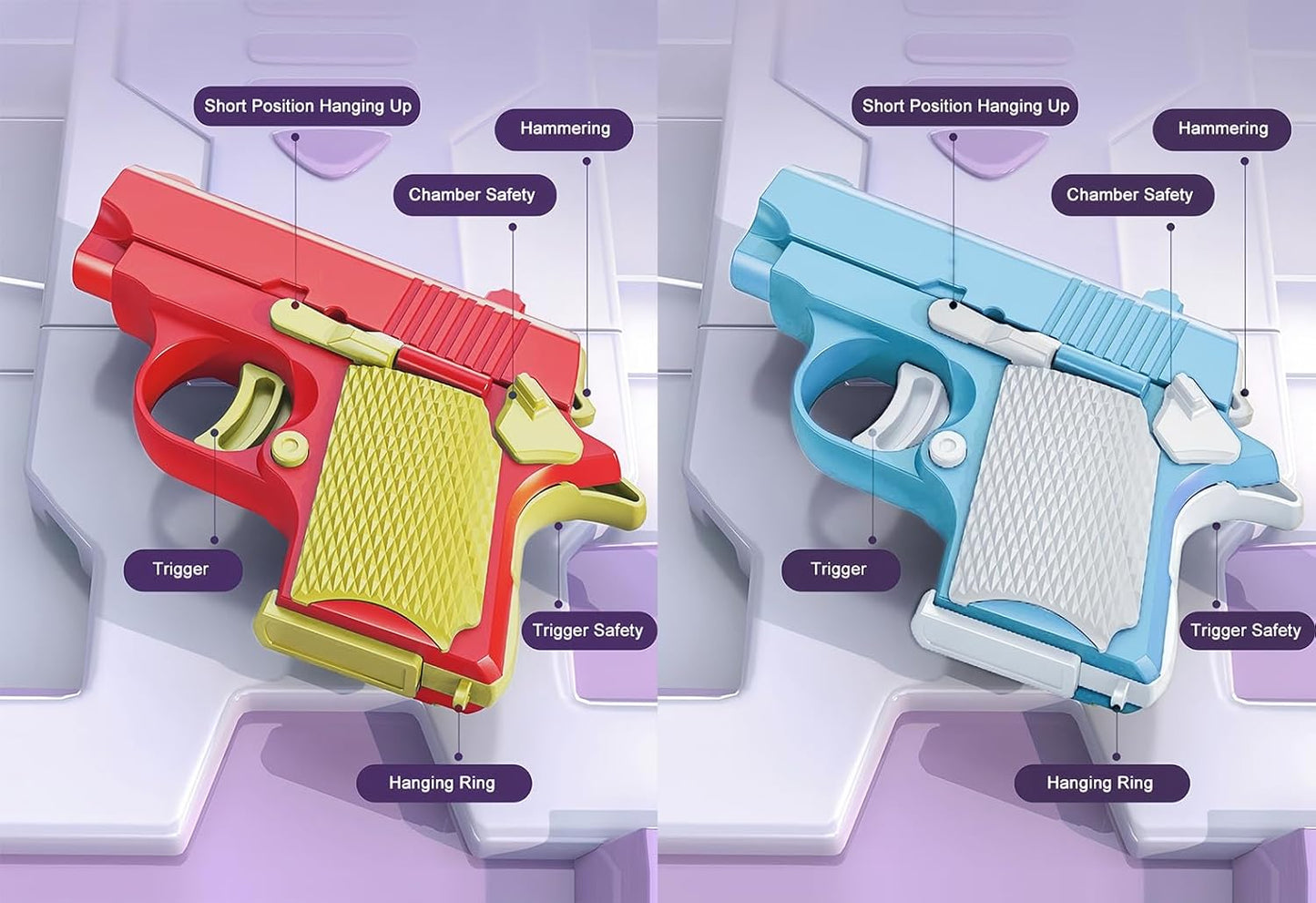 2024 New 1911 Model Radish Fun and Safe Toys,Fidget Toys Suitable for Relieving ADHD and Anxiety,Stress Relief Funny Toys for Adults,The Fun Gift for Adults and Kids (Red&Blue / 2 PCS Pack)