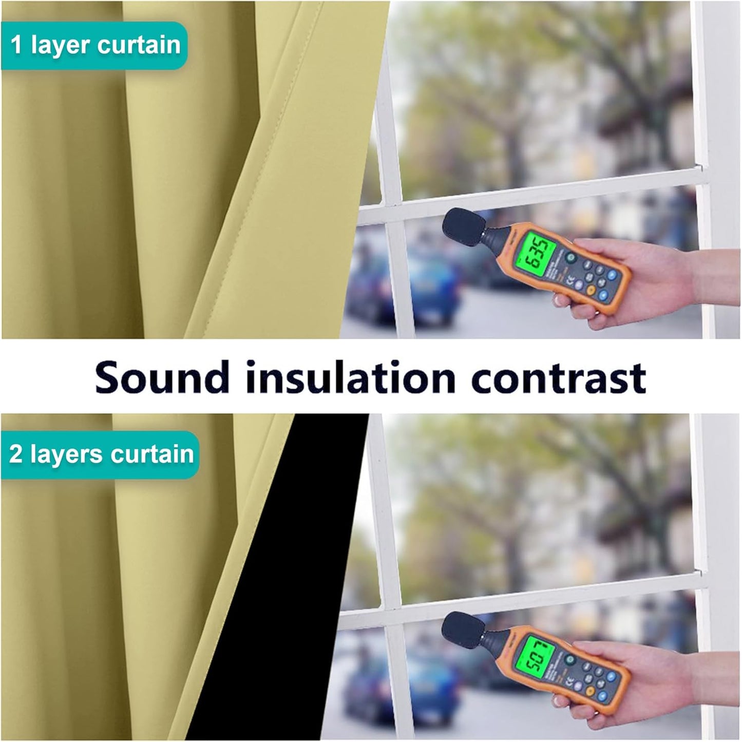 NICETOWN Paler Yellow Full Shade Curtain Panels, Pair of Energy Smart & Noise Blocking Out Blackout Drapes for Dining Room Window, Thermal Insulated Guest Room Lined Window Dressing(52 x 84 inch)