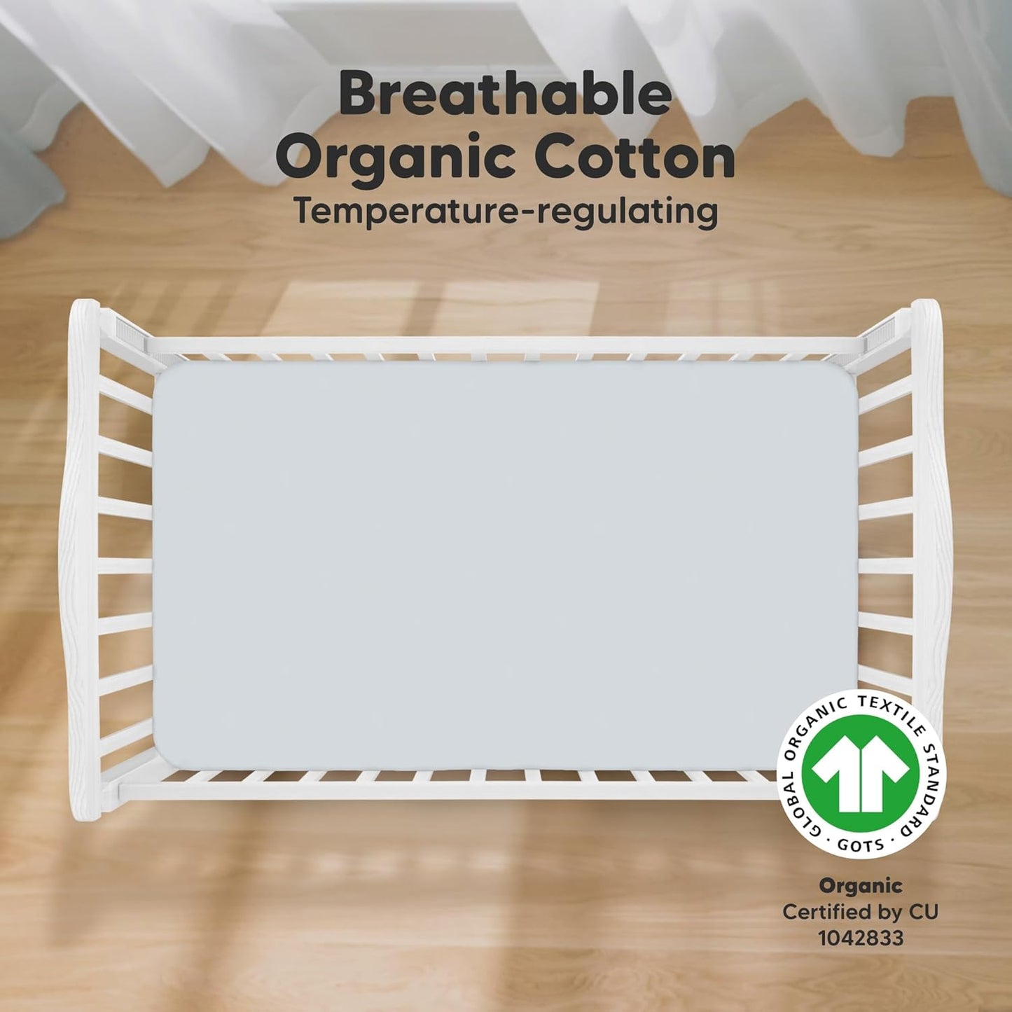 KeaBabies 2-Pack Organic Crib Sheets for Boys, Girls - 52x28 Fitted Crib Mattress Sheet Neutral, Breathable Jersey Cotton Cover for Baby Bed, Toddler Mattress, Soft & Cute Prints (Hazy)