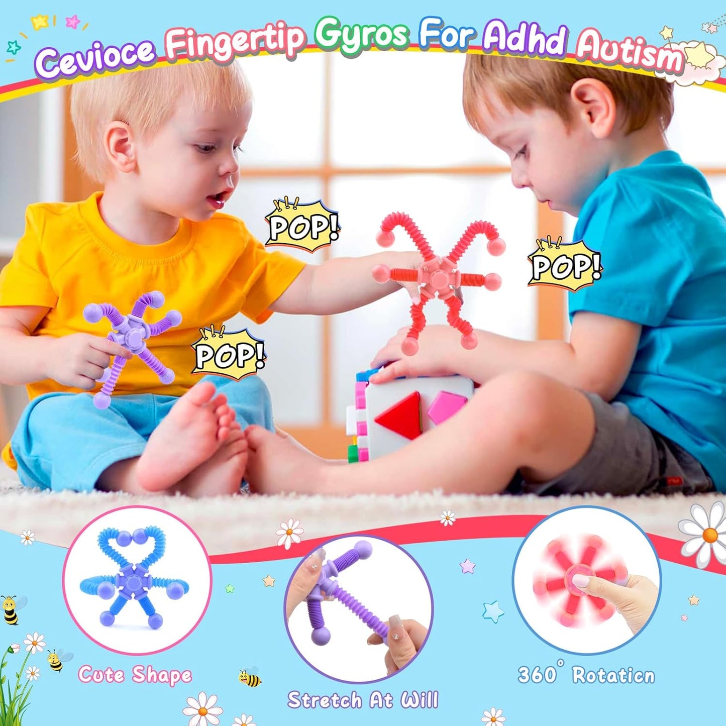 Cevioce Fidget Spinners for Kids & Adults 3PCS Fingertip Gyros for Teen Girls Boys 8-12 Years Stress Reliefs Toys for ADHD Astium for Kids TravelToys for Toddlers Ages 3-5 Presents(A)