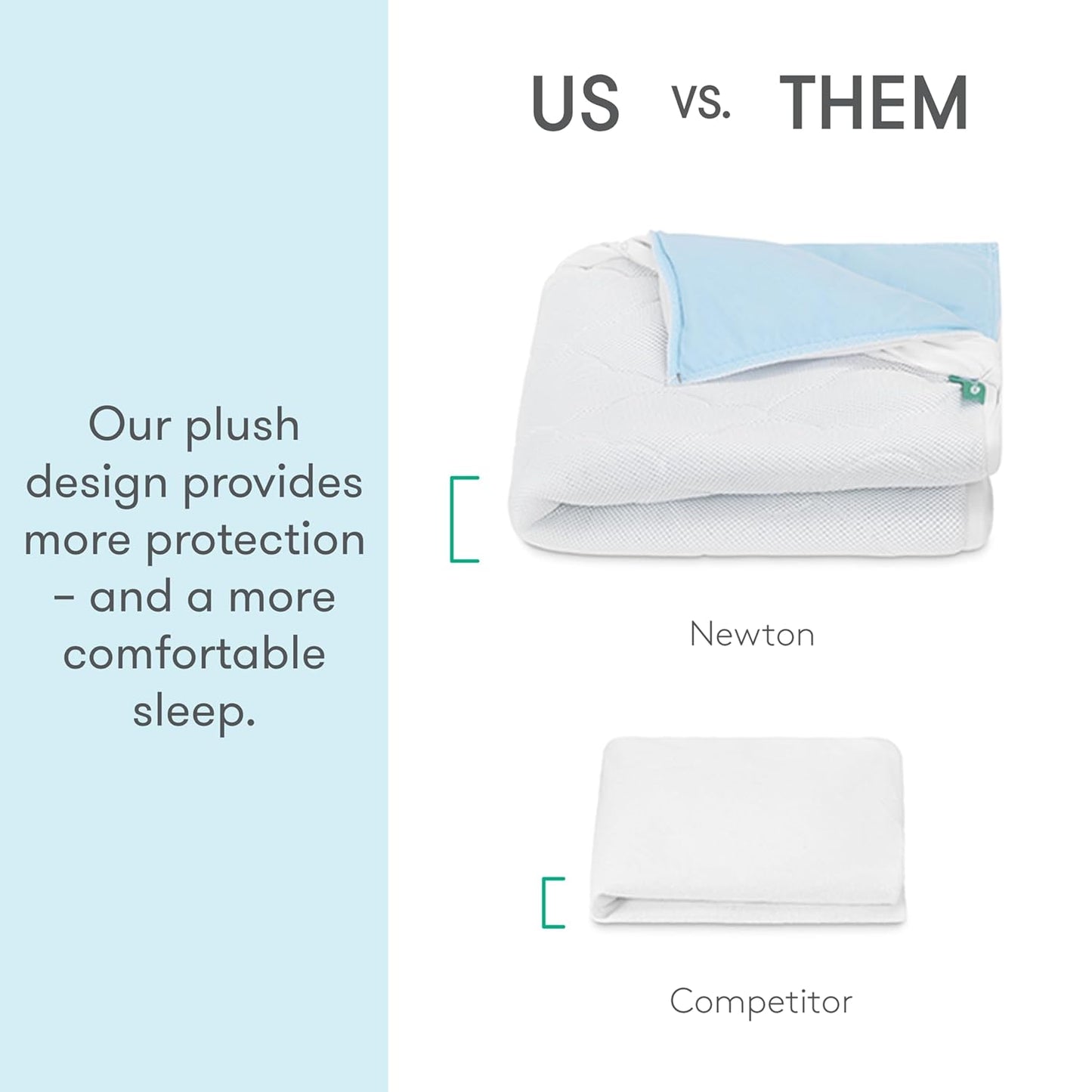 Newton Baby Waterproof Crib Mattress Pad | Ultra-Breathable Quilted Layer for Comfort & Universal Fitted Skirt for Secure Fit | Machine Washable | Crib Mattress Protector Pad Waterproof, 2 Packs