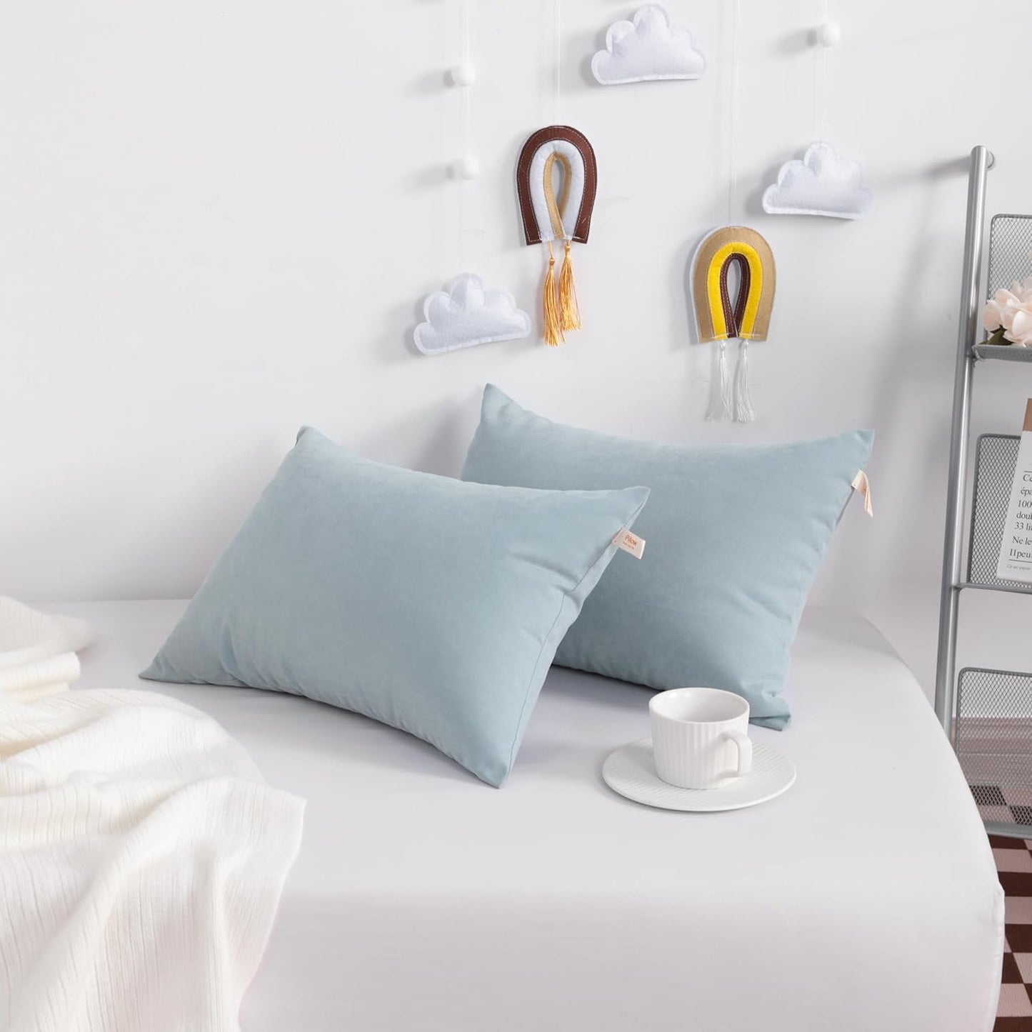 NTBAY Tiny Pillows, Down Alternative 7"x11" Microfiber Mini Pillows for Travel, Pets, Soft Machine Washable Small Pillow for Neck, Wrist, Lumbar and Knee, Sea Green