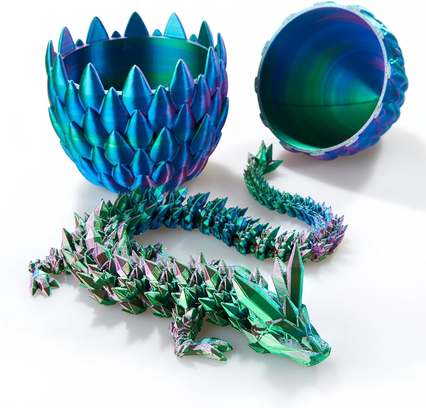 Easter Eggs 3D Printed Dragon Egg Dragon Eggs with Dragon Inside Fidget Toys Pendant Desk Decorative Easter Egg Fillers Easter Gifts for Boys Kids Home Office Decor(Color Mixing-A)