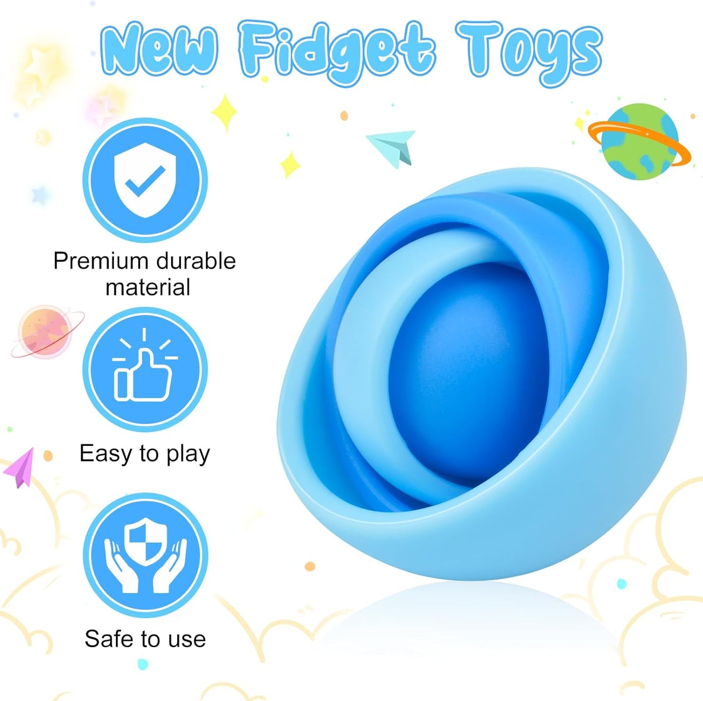 Fidget Toys Adults, Fidget Gyro Toys for Kids, Gift Ideas for Boys Girls 8-12 Teens Halloween New Year Party Favors Classroom Prizes, ADHD Autism Stress Relief Finger Toys