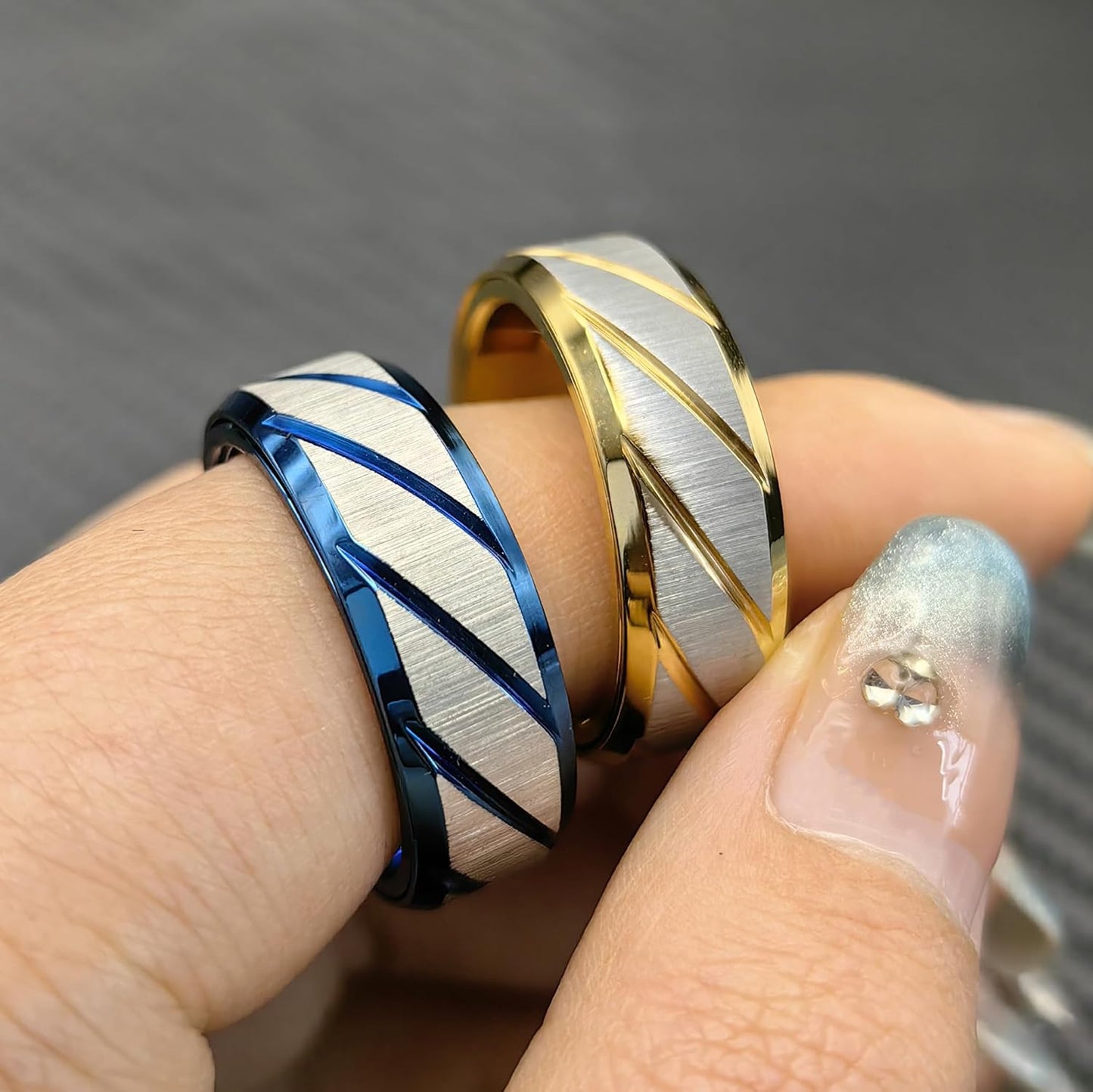 EDC Fidget Slider Fidget Toy Adult Stress Relief Metal Ratchet Ring Jewelry ADHD Recreational Fidget Toy Tactile Coin (Blue, 14)