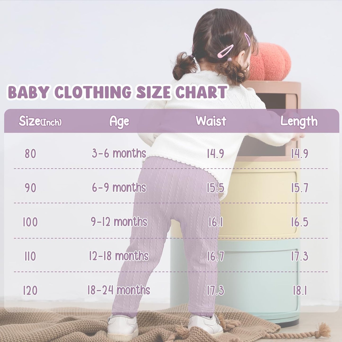 U·nikaka Toddler Baby Girls Pants Ribbed Infant Pants Leggings Toddler Baby Girl Bottoms Leggings 2 Packs