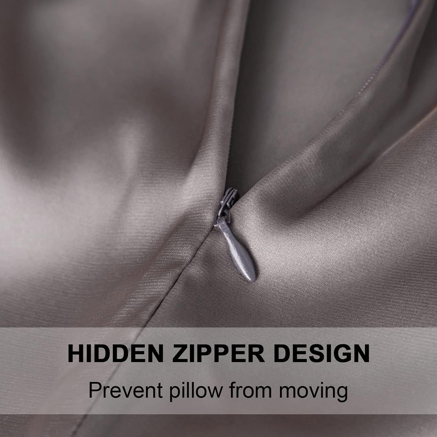 Mulberry Silk Pillowcase for Hair and Skin,Queen Size Cooling Silk Pillow Case with Hidden Zipper,Allergen Proof Dual Sides Soft Breathable Smooth Silk Pillow Cover for Women(Queen,Dark Gray)