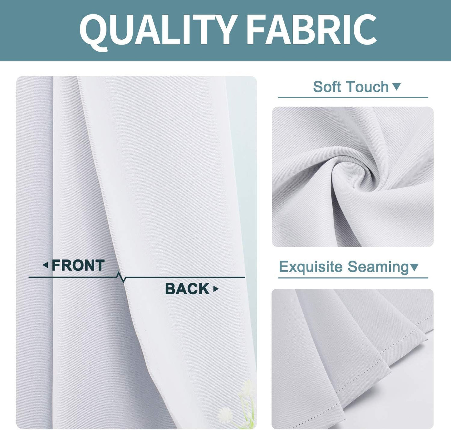 ChrisDowa Room Darkening Curtains 120 Inches Long 2 Panels Set for Living Room, Grommet Thermal Insulated Blackout Curtains for Bedroom (Greyish White, 52 x 120 Inch)