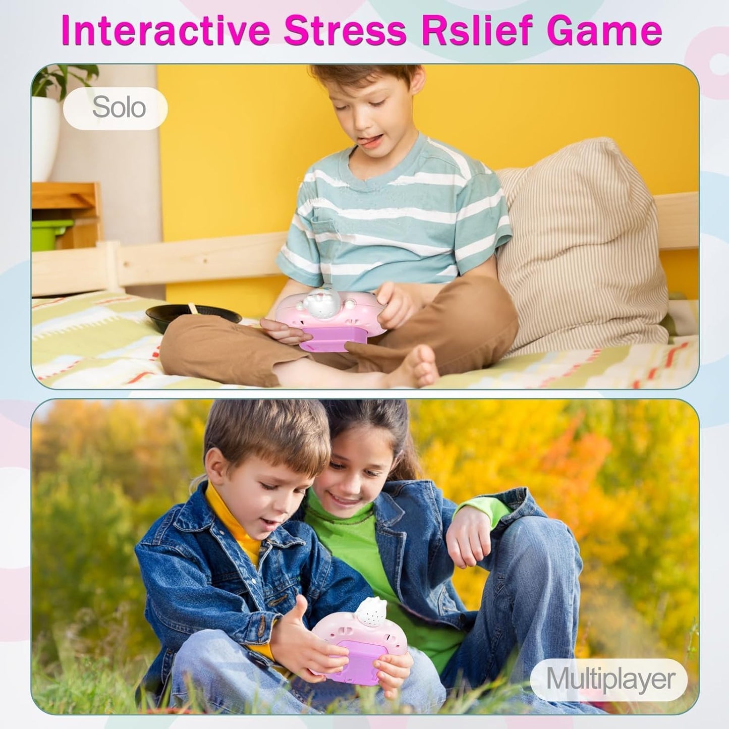 Fast Push Game Pop Fidget Toys for Kids Adults, Handheld Puzzle Game Sensory Toys with LED Screen, Quick Push Light Up Game Gifts for 3-12 Year Old Girls Boys