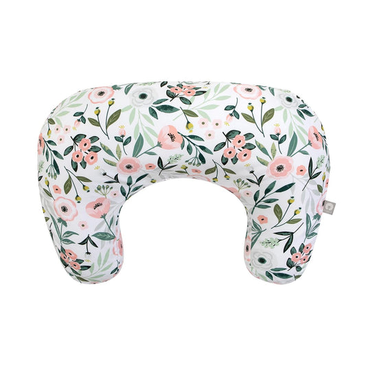 Boppy Nursing Pillow - Ergonomic Bottle & Breastfeeding Pillow with High, Firm, Large Area, Water-Repellent Cushion with Washable Cover; Baby Safety Alliance Verified - Pink Garden Flowers