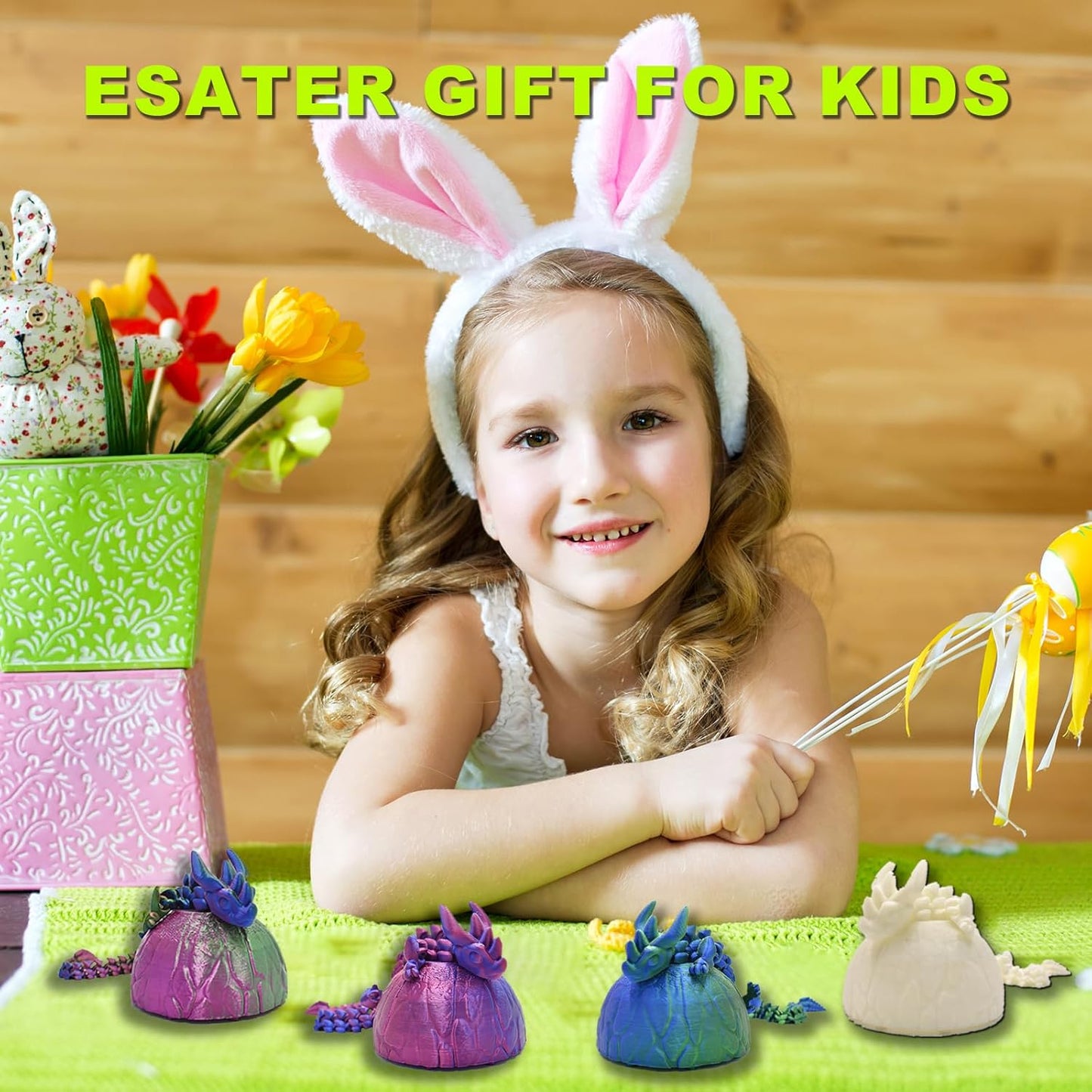 Dragon Eggs with Dragon Inside, 12" Full Articulated 3D Printed Dragon Fidget Toys, Home/Office Decor Executive Desk Toys Xmas/Easter Gift for Kids Dragon Lovers (Multicolors)