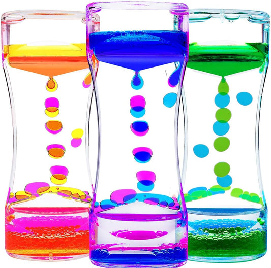 Calming Sensory Toys for Kids with Autism ADHD Anxiety or Special Needs-3 Pack Liquid Motion Bubbler Timers (Style #1)