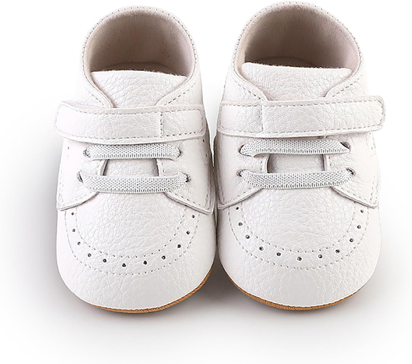 SOFMUO Baby Boys Girls High Top Ankle PU Leather Sneakers Soft Rubber Sole Infant Moccasins Newborn Oxford Loafers Anti-Slip Toddler Wedding Uniform Dress Shoes
