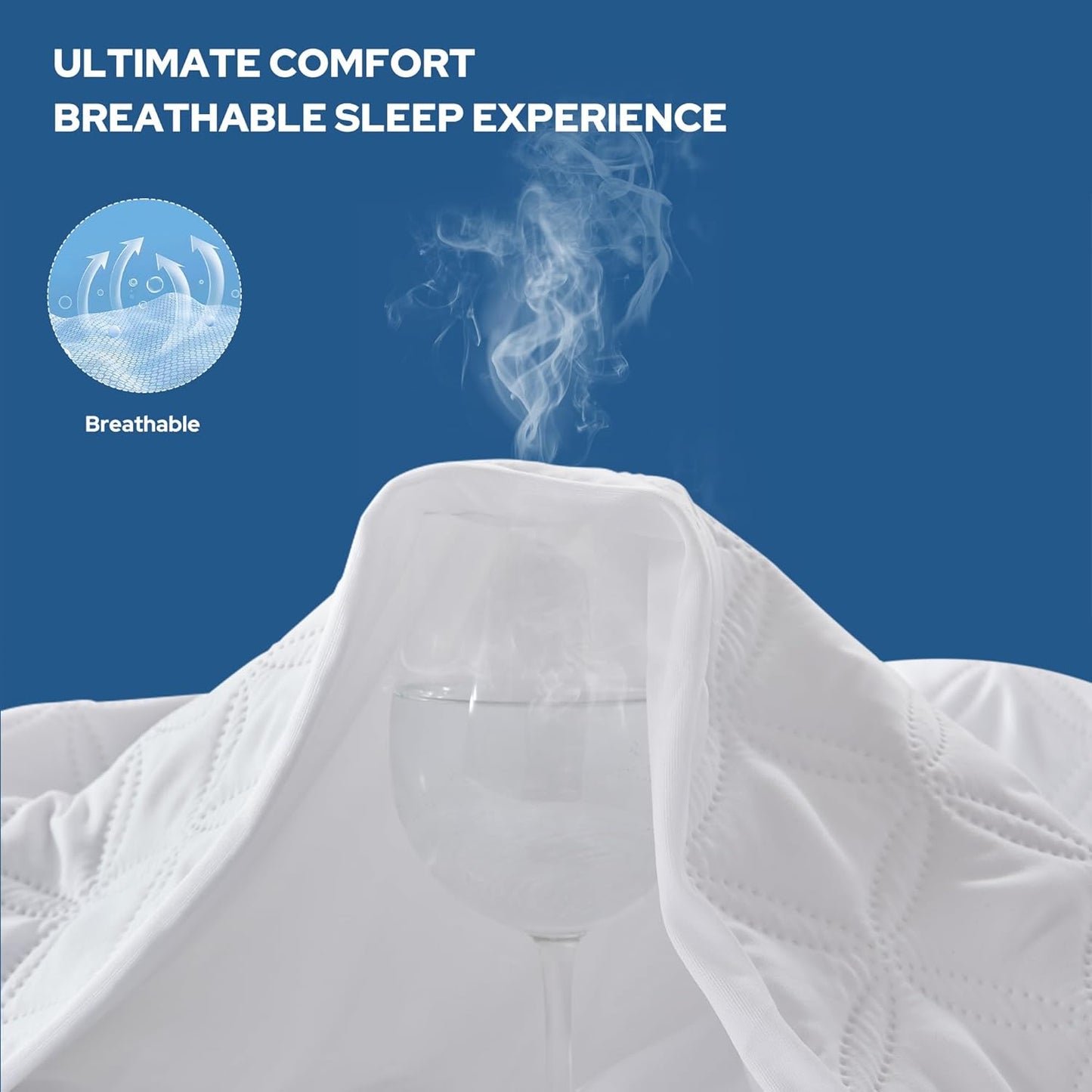 BEDLORE Waterproof Mattress Protector, Full Size, Deep Pocket, Eco-Friendly, Waterproof, Stain Protection, Washable, White