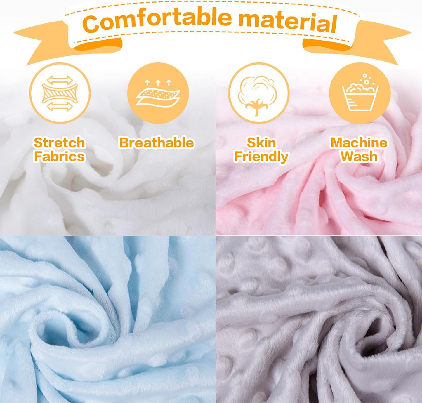 Custom Crib Bedding Set - Woodland Animals Design Personalized Name Baby Nursery Bed 3 Pcs Set - Chic Soft Blanket with Dotted Backing, Sheet, Pillowcase for Newborn Girls Boys Gifts Color10