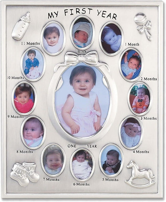 Lawrence Frames 830080 Silver Plated My First Year Picture Frame