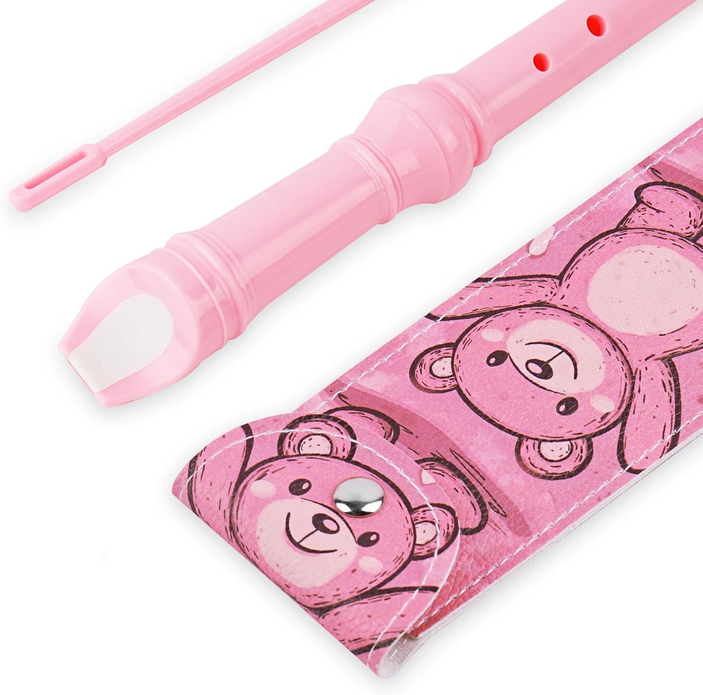 Recorder Instrument for Beginner Kids Adults,8-Hole Soprano Descant Recorder Music Flute with with Cleaning Rod & Leather Case For School Student Home Entertainment(2-Bear）