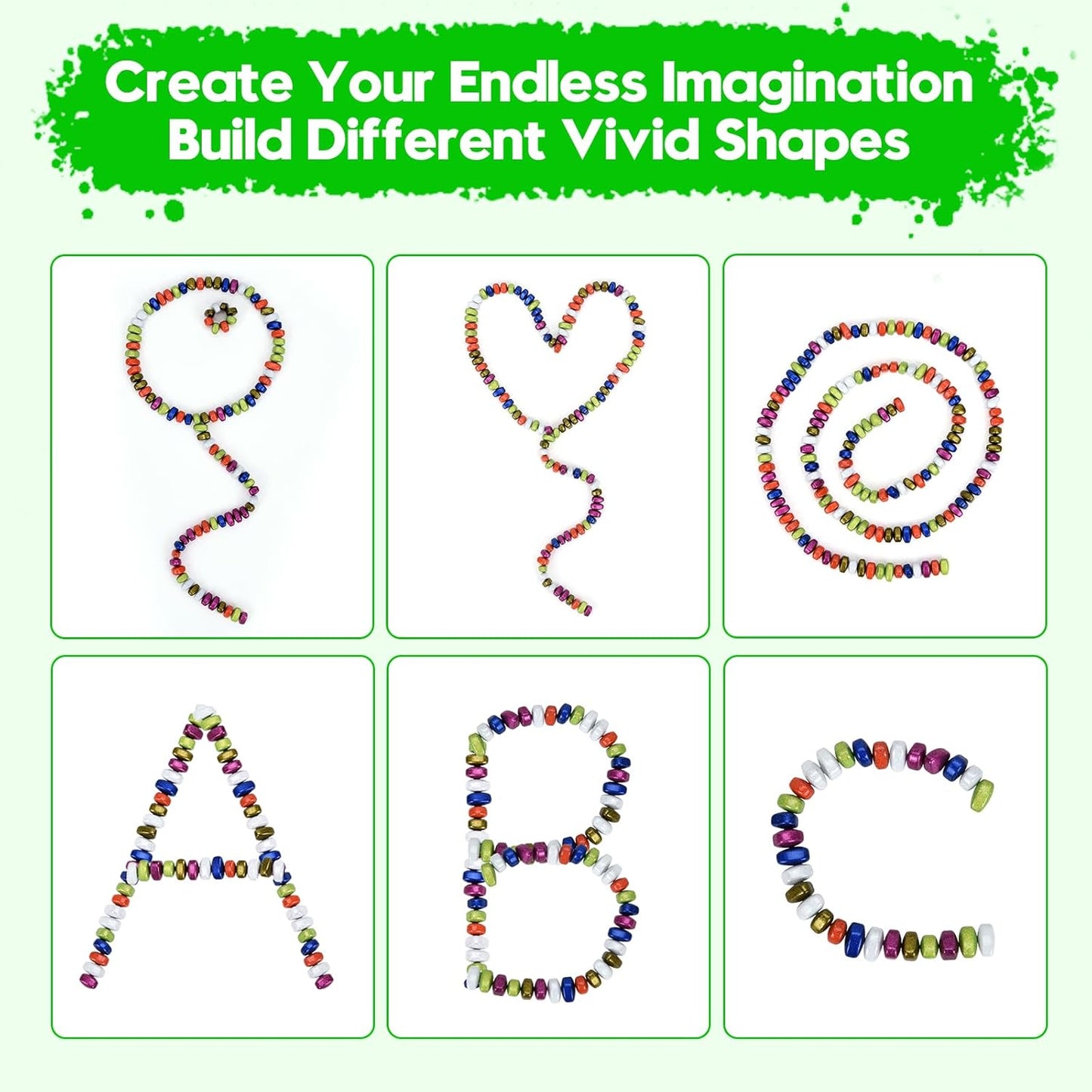 Fidget Toys Adults, Magnetic Balls, Stress Anxiety Relief Cool Gadgets, Mini Ferrite Putty Sensory Toys, Magnet Desk Toys in Office, Magnetic Beads Fidget Toys for Adults (Rainbow Color, 500 PCS)