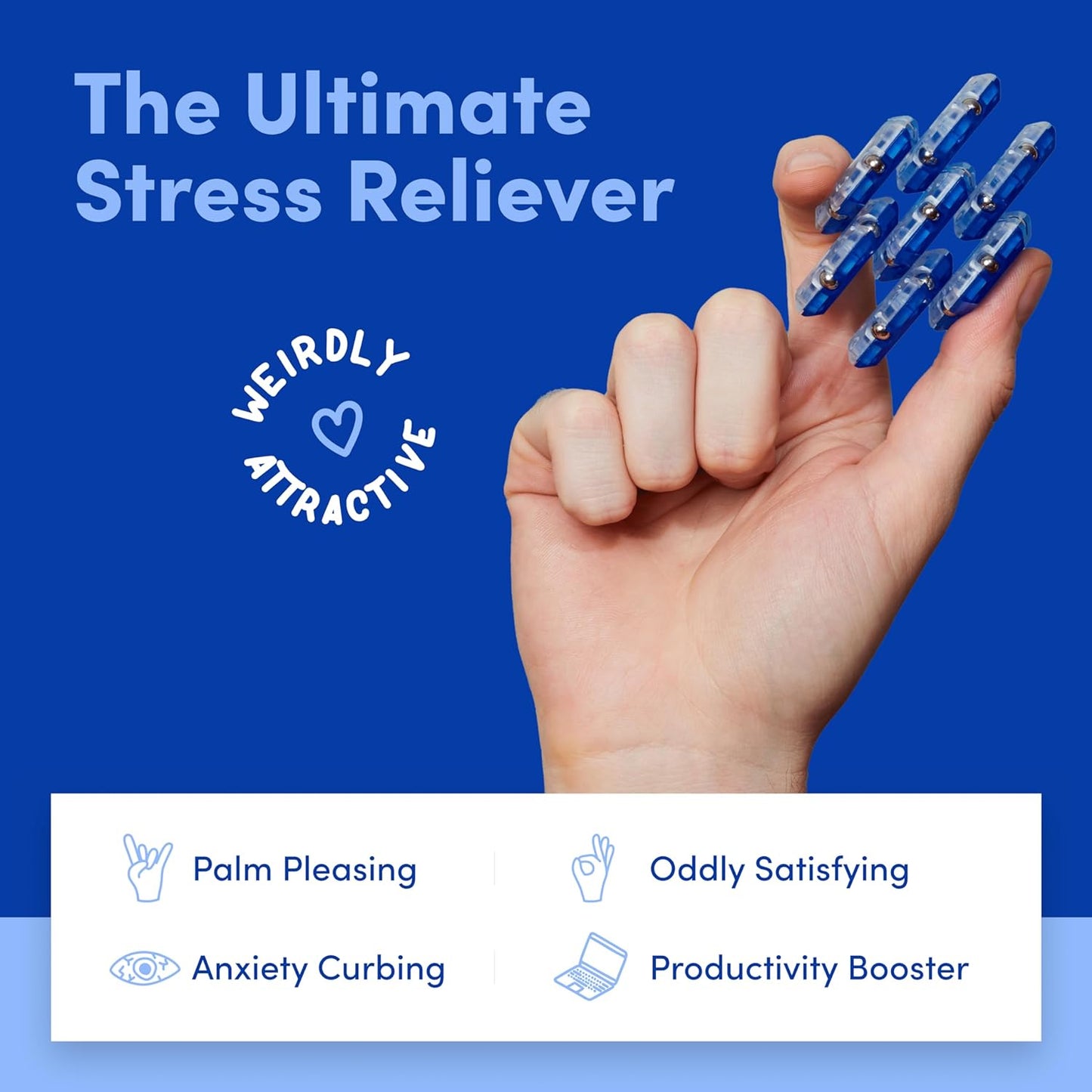 Speks Geode Sphere Magnetic Fidget Toy for Adults | Quiet Adult Sensory Toy for Stress Relief & Anxiety, Office Desk Toy & Top Gadget Gift Idea | Cobalt, 12-Piece Set