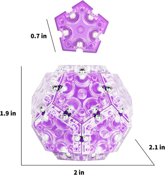 TEMI Fidget Sphere Toys of Fun Executive Desk Toy Puzzles for Adults 14+ Years Old Boys and Girls (purple pentagon-A901-3)