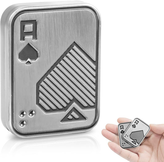 Metal Fidget Toys, Magnetic Fidget Slider for Adults, EDC Poker Push Card ,Relieve Stress ADHD & Anxiety, Break Bad Habits, Cool Gadget Office Desk Toy, Gift for Boyfriend, Husband and Father
