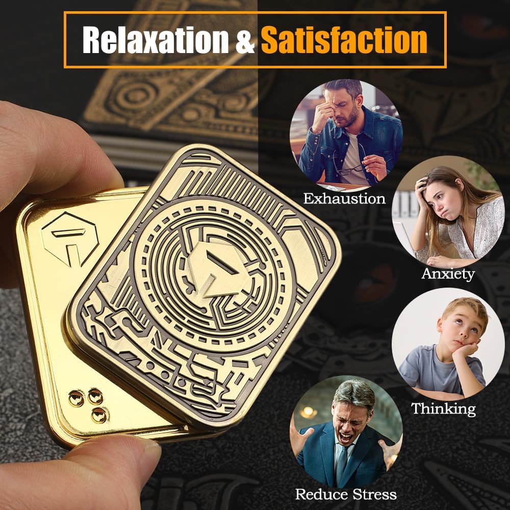 Cool Chip Fidget Slider for Kids, Fidget Toys Adults Metal Magnetic Fidgets Desk Toys, EDC Gadgets Anxiety Stress Relief Desk Toys, ADHD Tools for Adults Mens Gifts for Him & Dad, Boyfriend