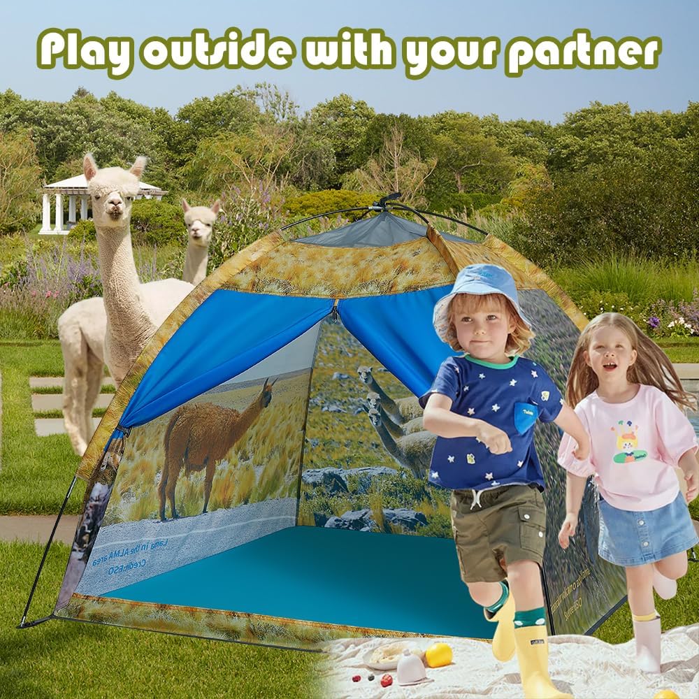 Kids' Alpaca Tent - Fun Pop-Up Playhouse for Boys and Girls - Easy Setup, Indoor/Outdoor Adventure Tent - 47" x 47" x 43"