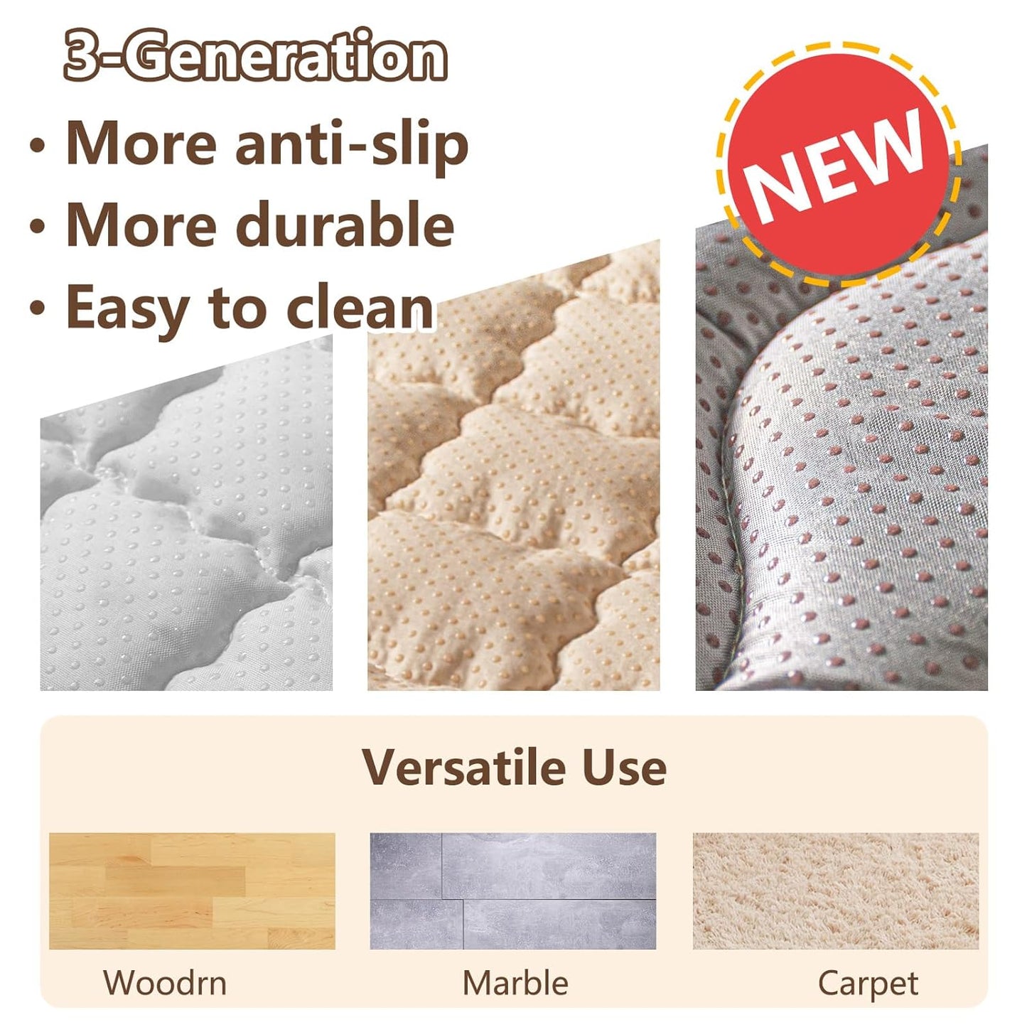 Baby Play Mat, 50x50 Playpen Mat with Super Soft Touch, Activity Mat with Upgraded Anti-Slip Bottom, Machine Washable Crawling Mat for Floor & Picnic(Boho Nature)