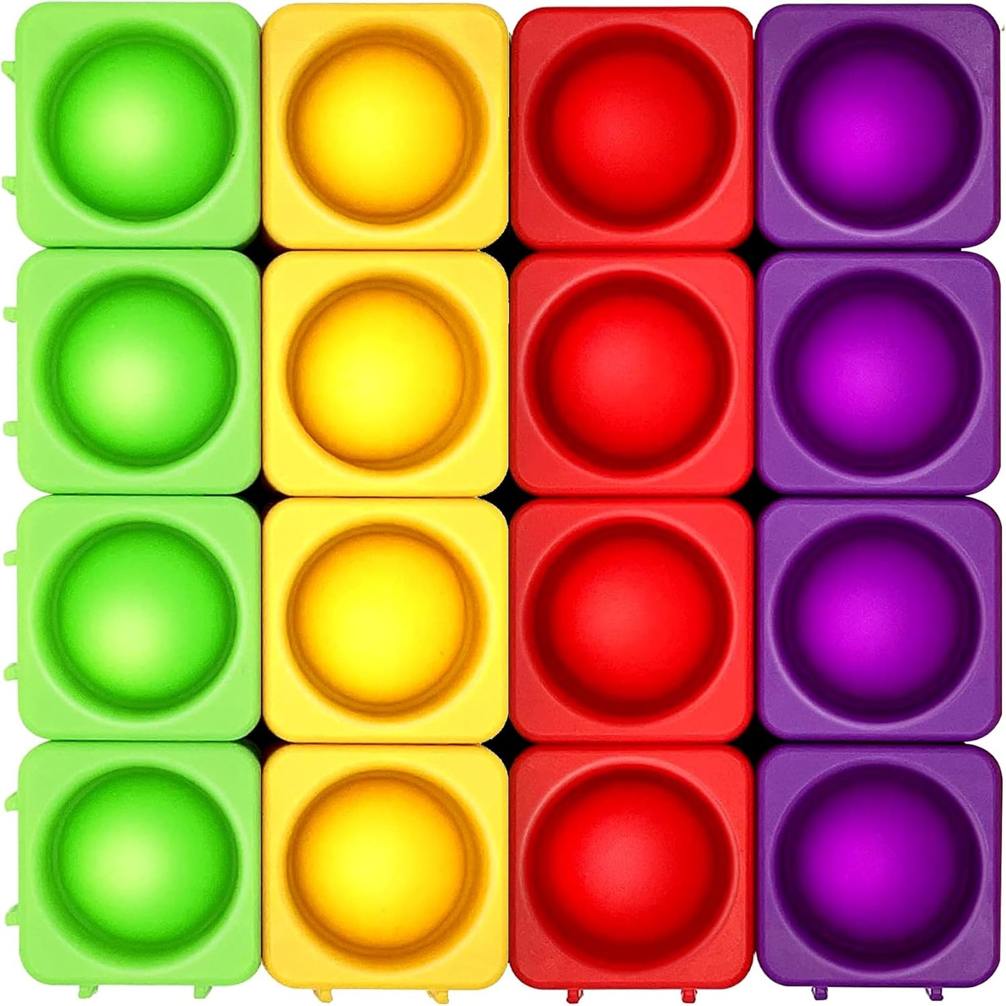 Giant Pop Blocks Bubble Premium Silicone Pop Fidget Blocks for Endless Joy and Education - Vibrant Pop Blocks for Imaginative Play and Puzzle Games-Toy Gift for Kids (16PCS)