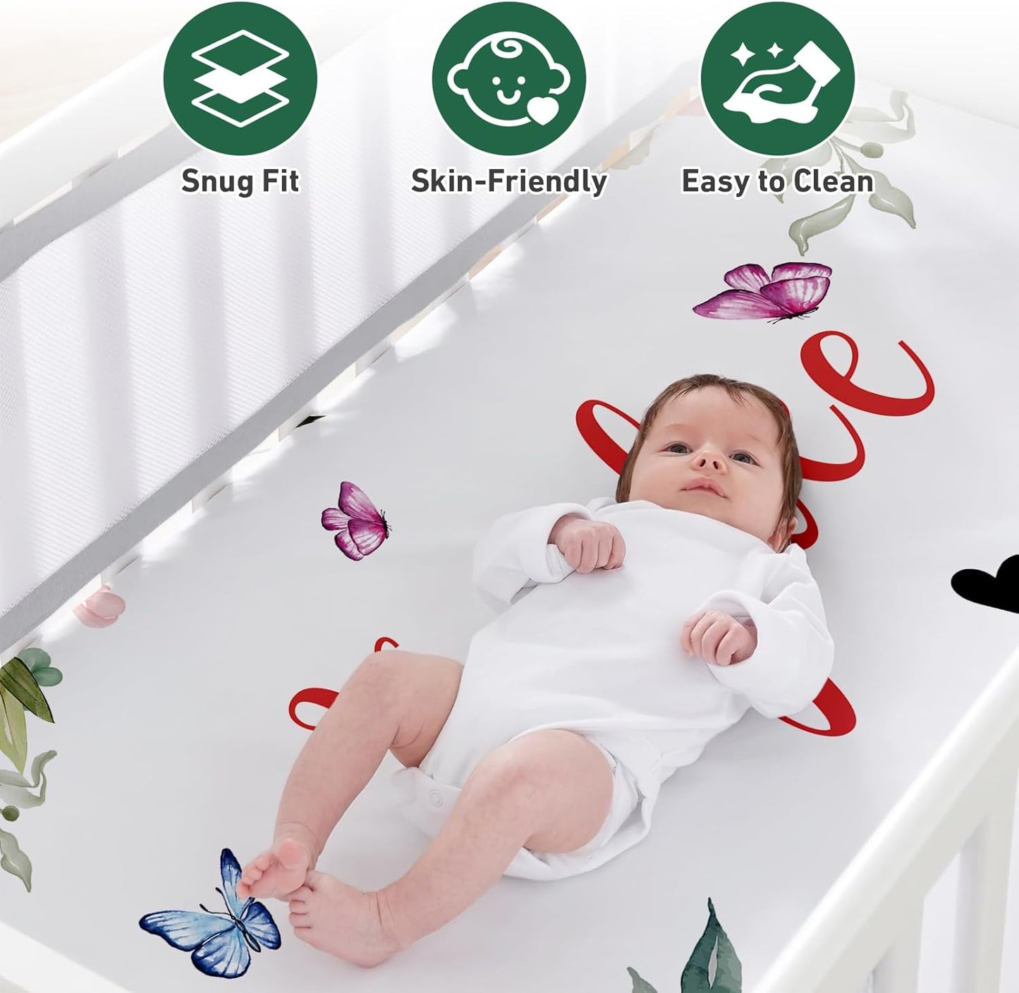 Personalized Baby Crib Bedding Set - Custom Name Highland Cattle Design 3 Pcs Set - Soft Blanket with Double Layer Dotted Backing, Fitted Sheet, Room Rug for Newborns Boys Girls Shower Gift