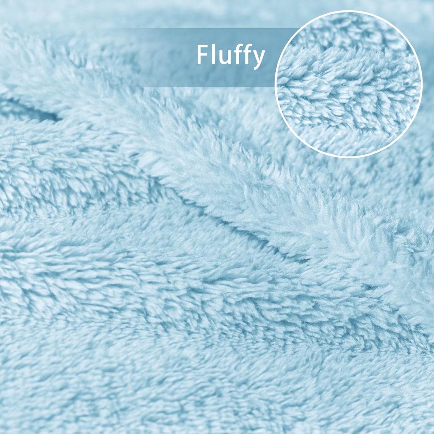 Exclusivo Mezcla Twin Size Flannel Fleece Blanket, Super Soft Velvet Plush Bed Blanket, Fuzzy Cozy and Warm for All Seasons, 60x80 Inches, Light Blue
