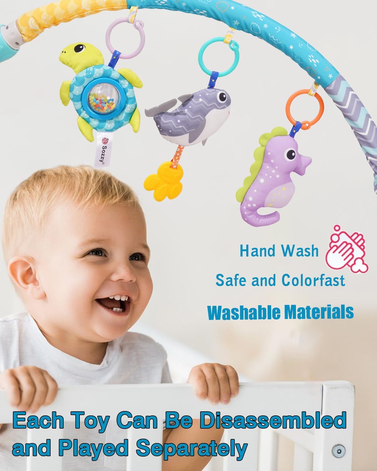 Pau1Hami1ton Car Seat Toys, Stroller Toys,Car Seat Toys for Babies 0-6 Months,3 Month Baby Toys Fit for Crib Bed,Stroller,Car Seat,Baby Gifts.S-19(Whale)