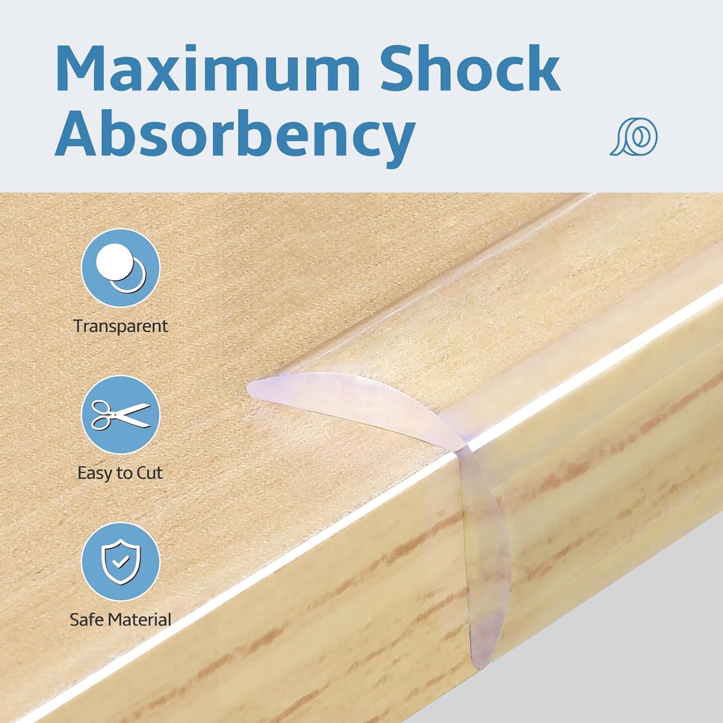 Edge Corner Protector Baby Proofing 6.6ft (2M) with 8 Corners, Clear Soft Corner Protectors Baby Proof, Furniture Corner Guard & Edge Safety, Edge Protector for Table and Fireplace