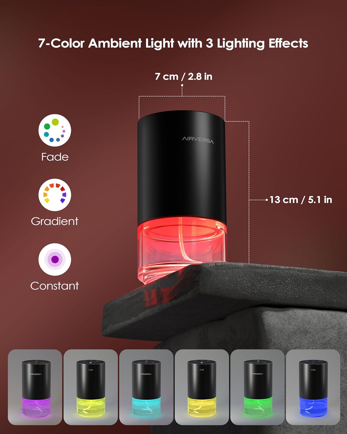 Essential Oil Diffuser Waterless Aromatherapy Diffusers for Home Large Room, Bedroom, Car, Office, Desk, Battery Operated, Small Diffuser for Pure Scent, 100mL Capacity, AN9 (Space Grey)