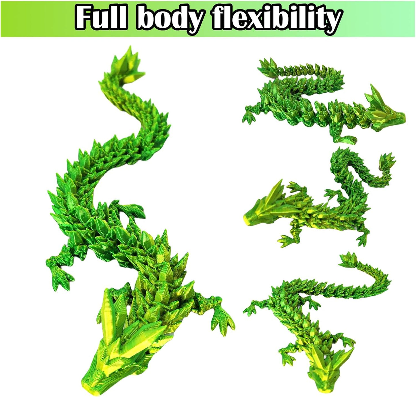 3D Printed Dragon Egg, 3D Printed Articulated Dragon Eggs with Dragon Inside, Crystal Dragon Fidget Toy, Adults Fidget Toys, Mystery Dragon Egg for Autism and ADHD（Laser Yellow Green Mini）