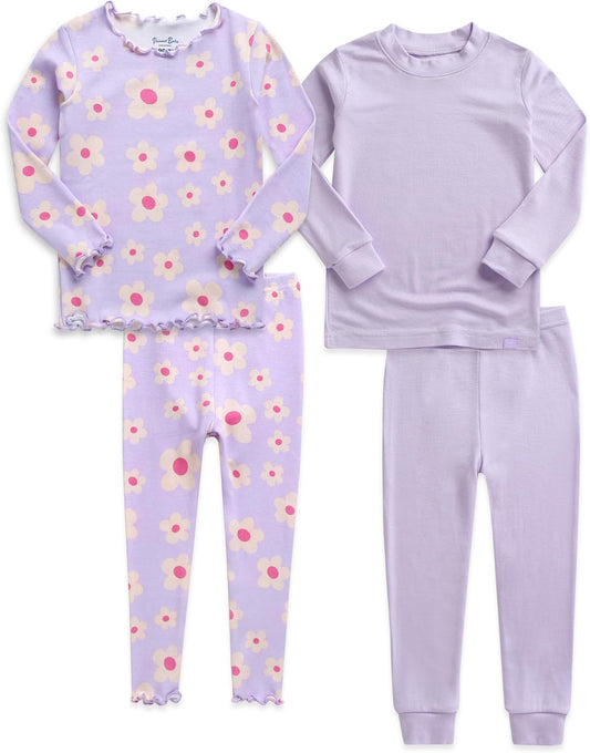 VAENAIT 6M-12Y Toddler Kids Girls Boys Soft Comfy Modal Tencel Solid Raglan Sleepwear Pajamas Pjs 2pcs/4pcs Set