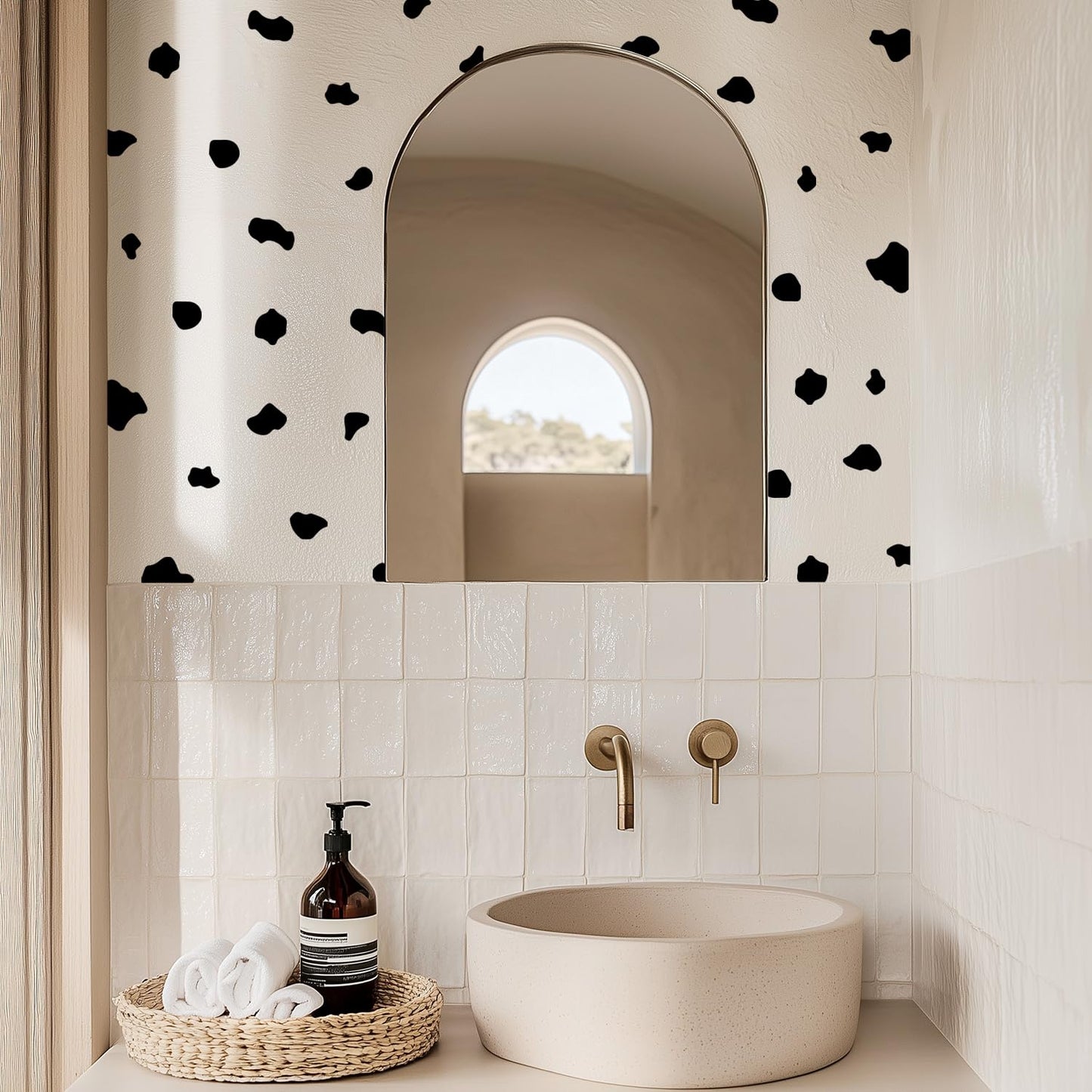 YouRfocus Farmhouse Cow Print Wall Decals | 6 Sheets of Black Vinyl Peel and Stick Wall Stickers for Bedroom, Living Room, Bathroom | Wall Decor for Home, Cars, Cups