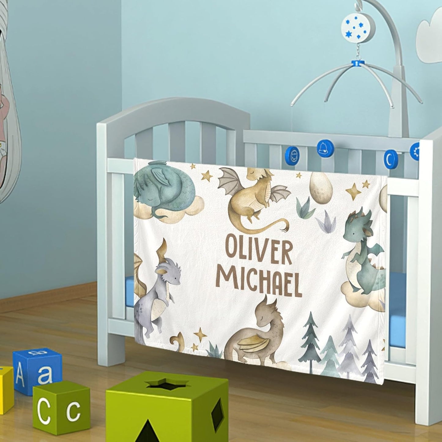 Personalized Baby Blanket, Custom Baby Blanket with Name, Customize Baby Blanket for Baby Girl or Boy, Baby Name Swaddle Blanket for Toddlers Kids Newborn, Best Gift for Baby