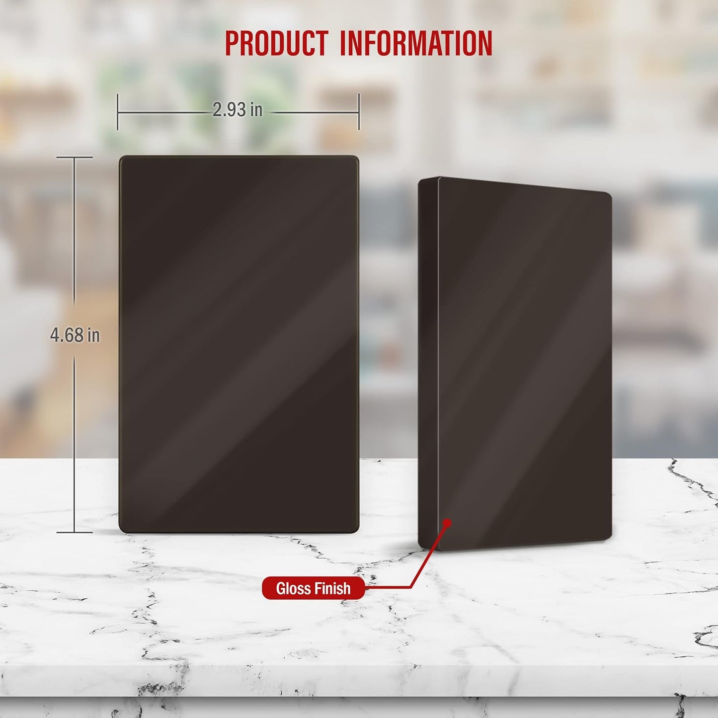 ENERLITES Screwless Blank Wall Plate, Child Safe Blank Device Outlet Cover, Standard Size, 1-Gang 4.68" x 2.93", Polycarbonate Thermoplastic, UL Listed, SI8801-BR, Glossy, Brown