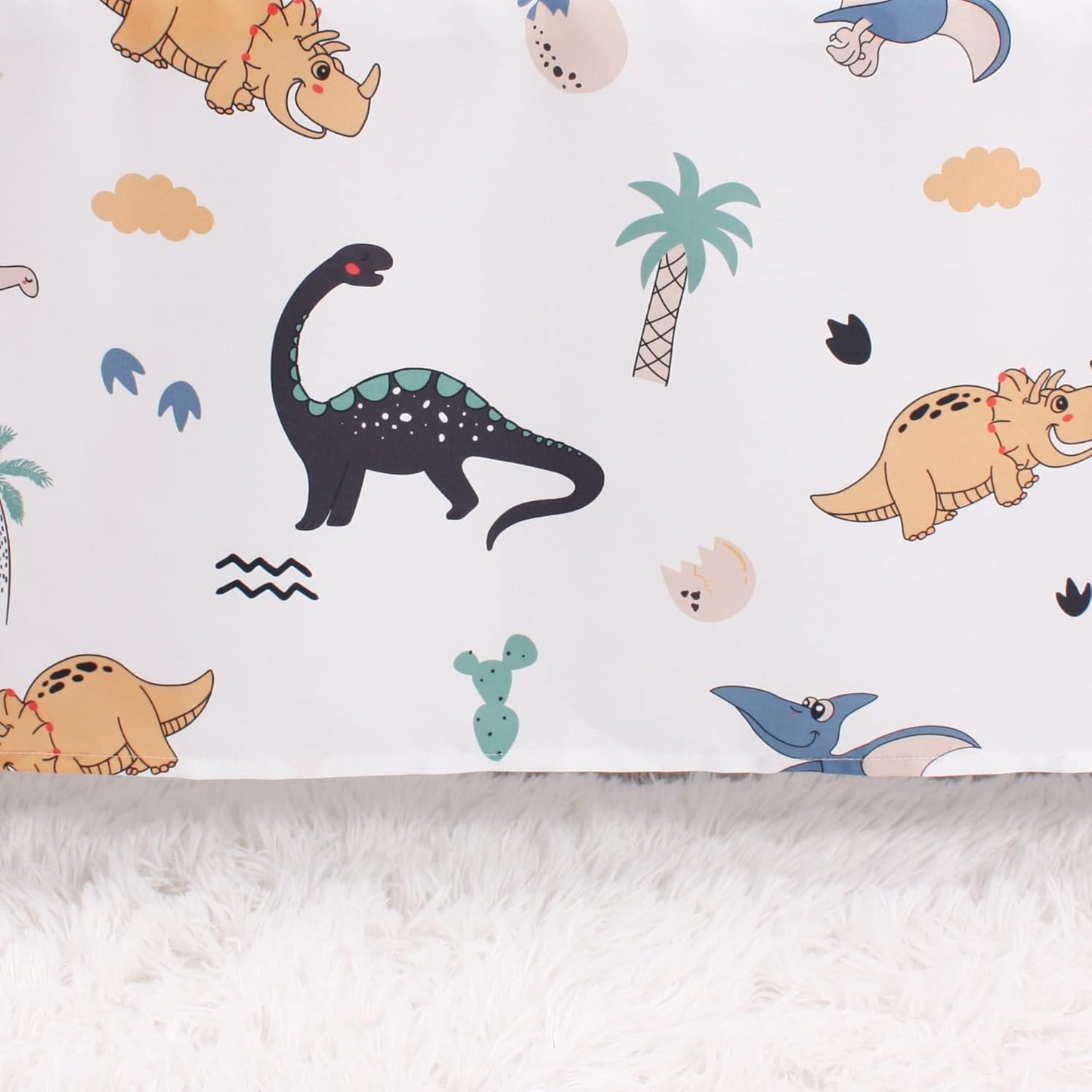 Belsden Dinosaur 3 Piece Crib Bedding Set for Baby Boys Girls, Classic Nursery Bedding Essential Including Comforter, Crib Sheet and Crib Skirt, Ultra Soft Cozy, Dino